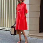 Gradient Green A Line Dress Casual Lightweight Fabric