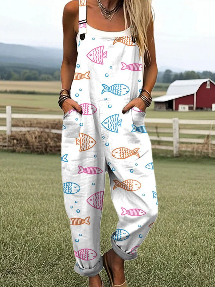 Whimsical Ocean-Inspired Dungarees