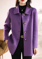 Woolen Peter Pan Collar Coat for Women