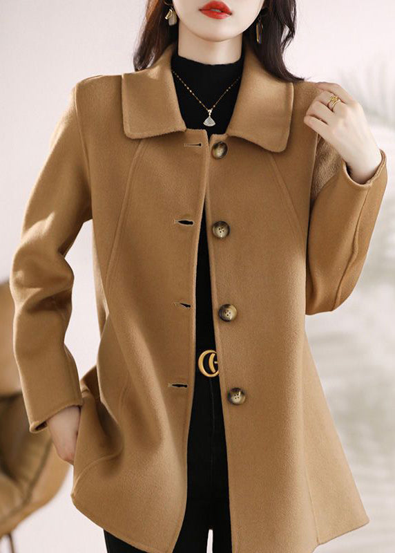 Woolen Peter Pan Collar Coat for Women