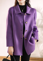 Woolen Peter Pan Collar Coat for Women
