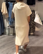Casual Hooded Jumper Dress Comfortable Midi Fit