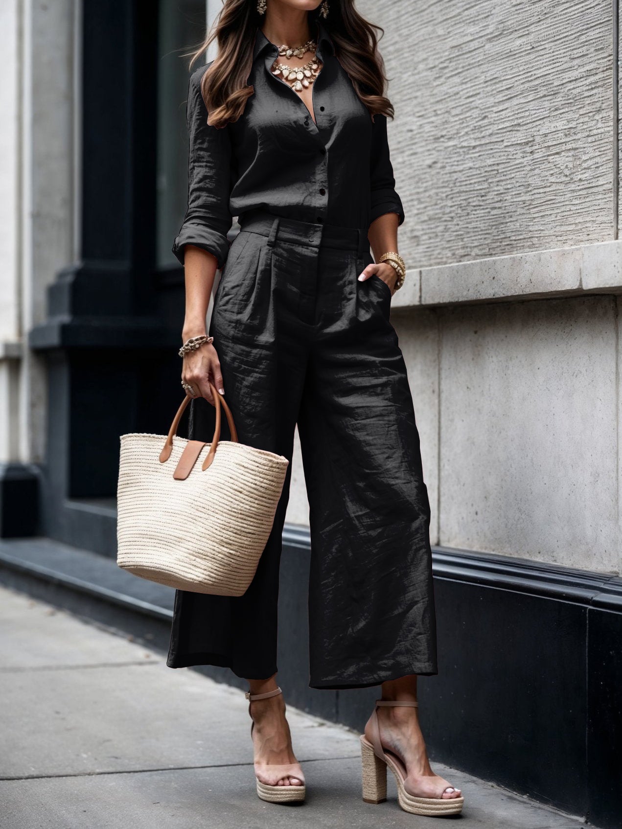 Nelle™ Chic Shirt and Capri Ensemble
