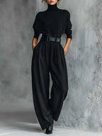 Jessica™ Chic Top & Straight-Leg Trouser Set