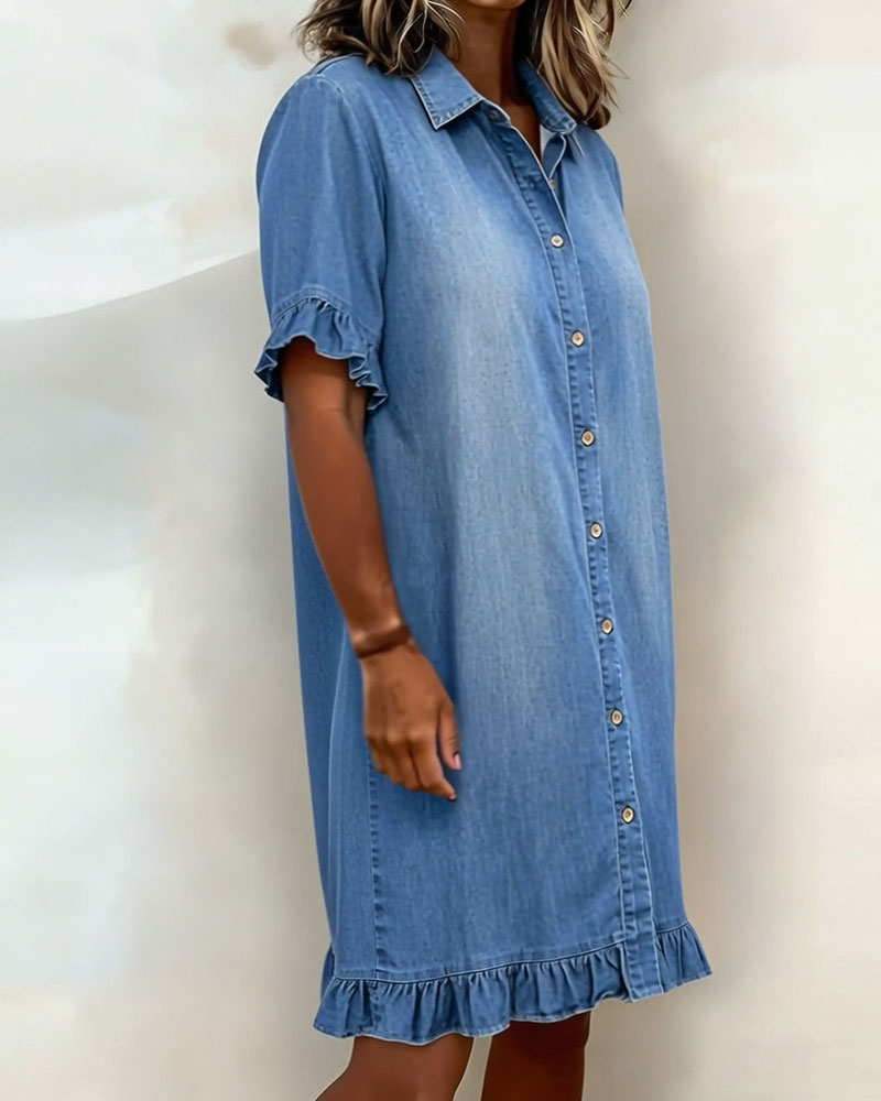 Soft Denim Dress Relaxed Fit Lightweight Casual Style
