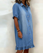 Soft Denim Dress Relaxed Fit Lightweight Casual Style