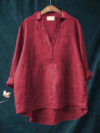 Andrea | Elegant Linen Summer Blouse