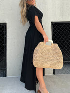 Lightweight Maxi Dress V Neck Side Slit