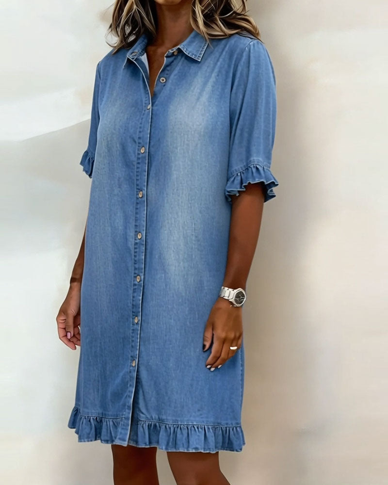 Soft Denim Dress Relaxed Fit Lightweight Casual Style