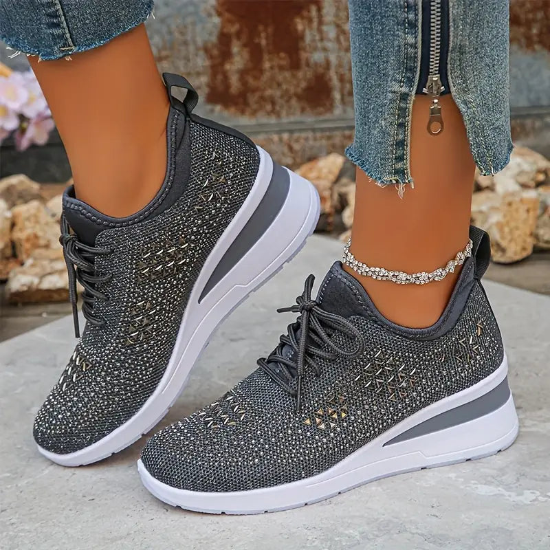 Rhinestone Embellished Women Sneakers Comfortable Fit