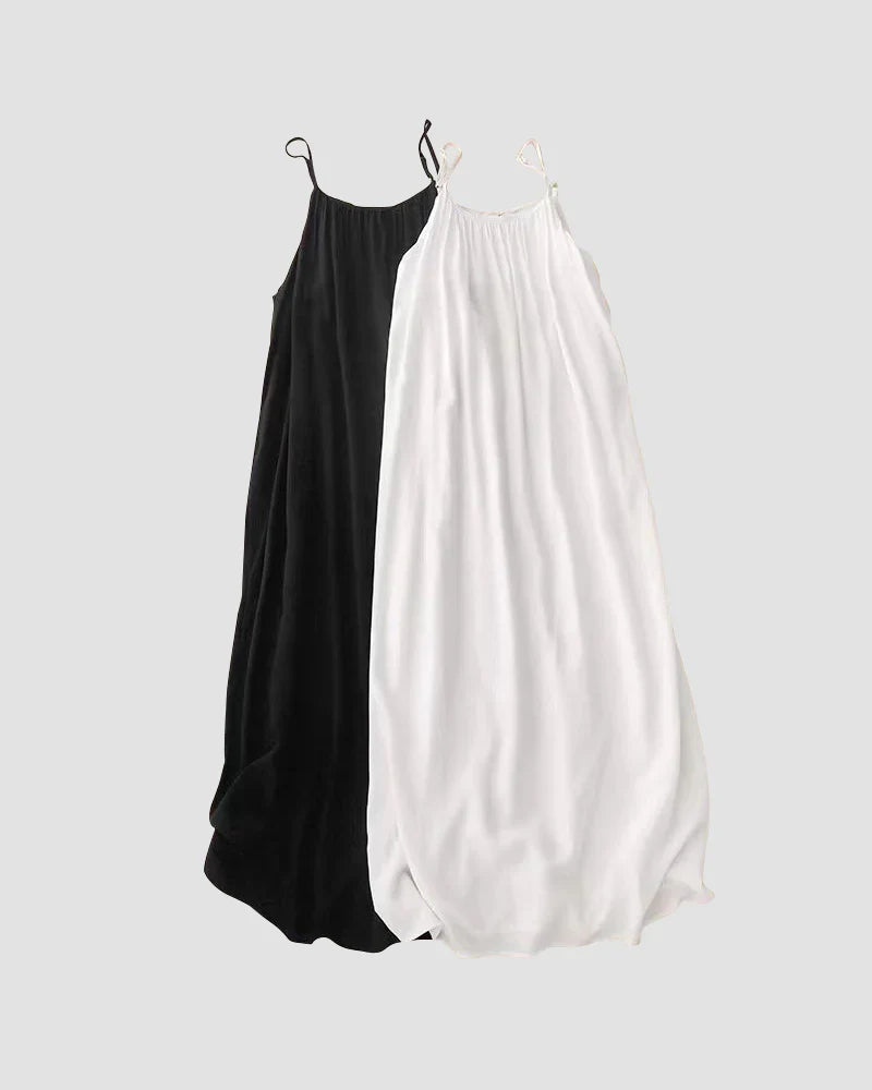 Adjustable Strap Maxi Dress Lightweight Flowing Fit