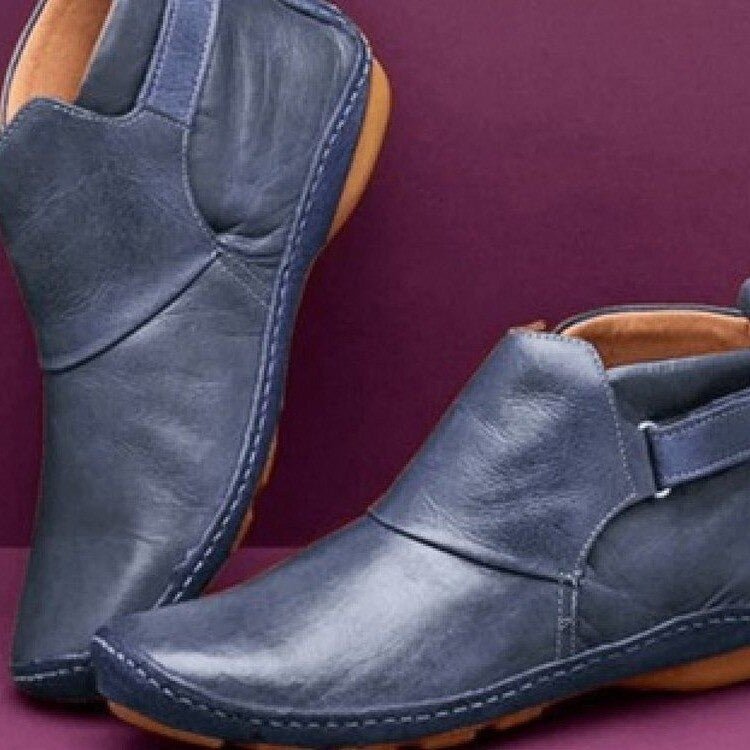 Supportive Leather Ankle Boots Comfortable Fit