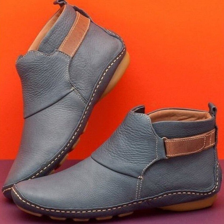Supportive Leather Ankle Boots Comfortable Fit