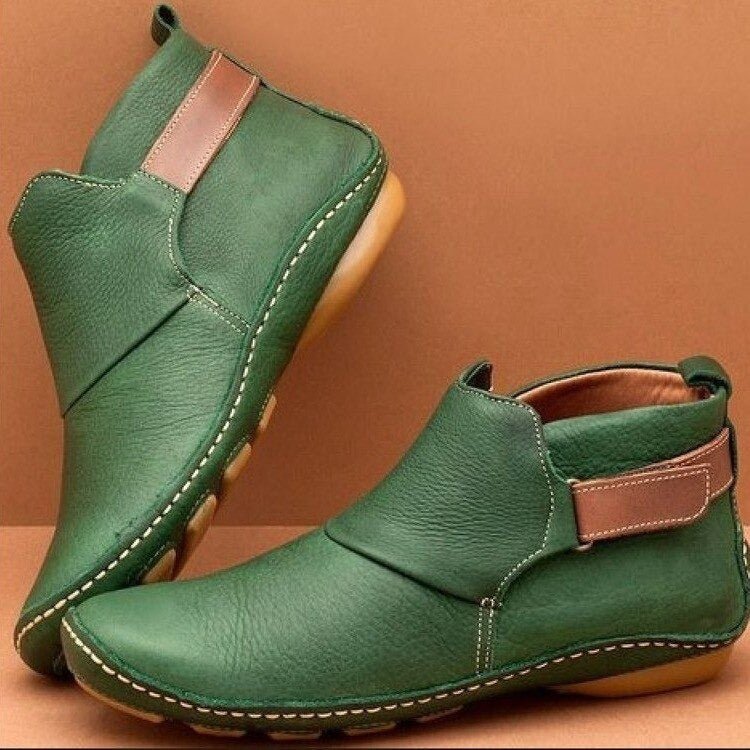 Supportive Leather Ankle Boots Comfortable Fit