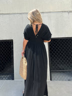 Lightweight Maxi Dress V Neck Side Slit