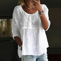Embroidered Floral Loose Fit Womens Top Lightweight