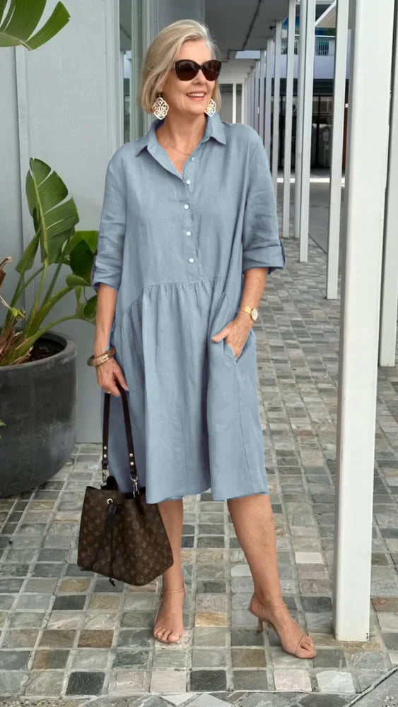 New Women's Cotton Linen Casual Dress – Carter & Lane