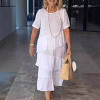 Cotton Linen Short Sleeve Dress