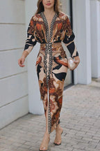 Eva | Sun Escape Unique Print Dolman Midi Dress