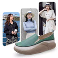 Casual Platform Slip On Loafers Women Green Beige