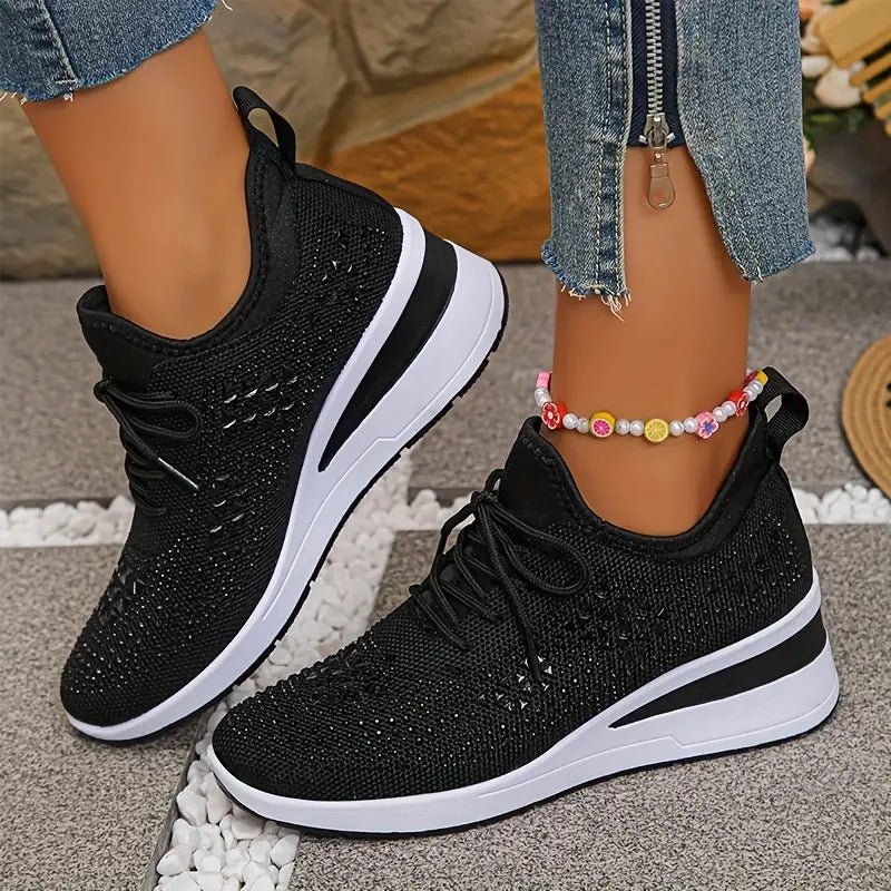 Rhinestone Embellished Women Sneakers Comfortable Fit