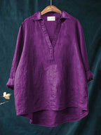 Andrea | Elegant Linen Summer Blouse