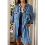Relaxed Fit Denim Shirt Long Sleeve Lightweight