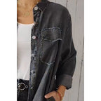 Relaxed Fit Denim Shirt Long Sleeve Lightweight