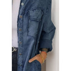 Relaxed Fit Denim Shirt Long Sleeve Lightweight