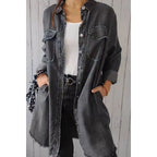 Relaxed Fit Denim Shirt Long Sleeve Lightweight