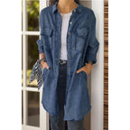 Relaxed Fit Denim Shirt Long Sleeve Lightweight