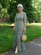 Élodie – V-Neck Long Floral Dress