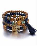 Ethnic Multi-Layer Wooden Bead Stretch Bracelet