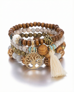 Ethnic Multi-Layer Wooden Bead Stretch Bracelet