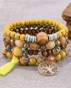 Ethnic Multi-Layer Wooden Bead Stretch Bracelet