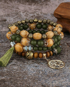 Ethnic Multi-Layer Wooden Bead Stretch Bracelet