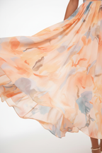 Lightweight Halter Neck Dress Flowing Floral Elegance