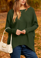 Oversized Ribbed Knit Pullover Lightweight Soft Sweater