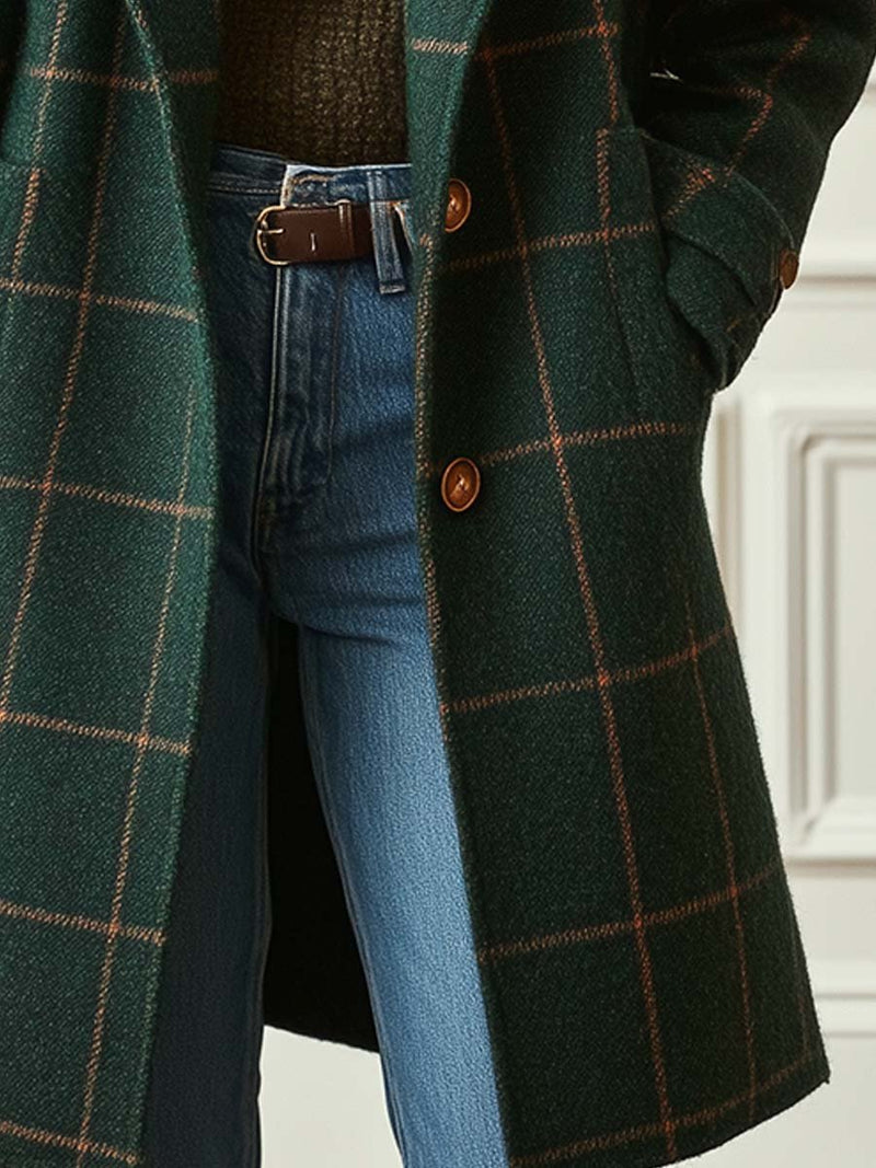 Kayla™ Vintage Plaid Tweed Jacket