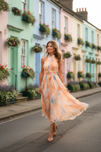 Lightweight Halter Neck Dress Flowing Floral Elegance