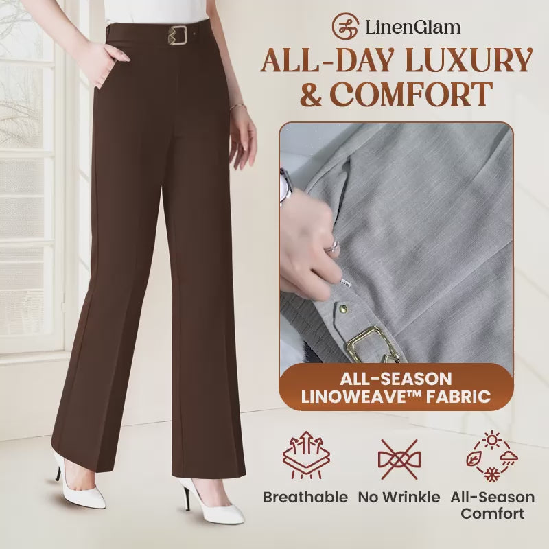 LinenGlam - Women's All-Season Wide Leg Linen Pants