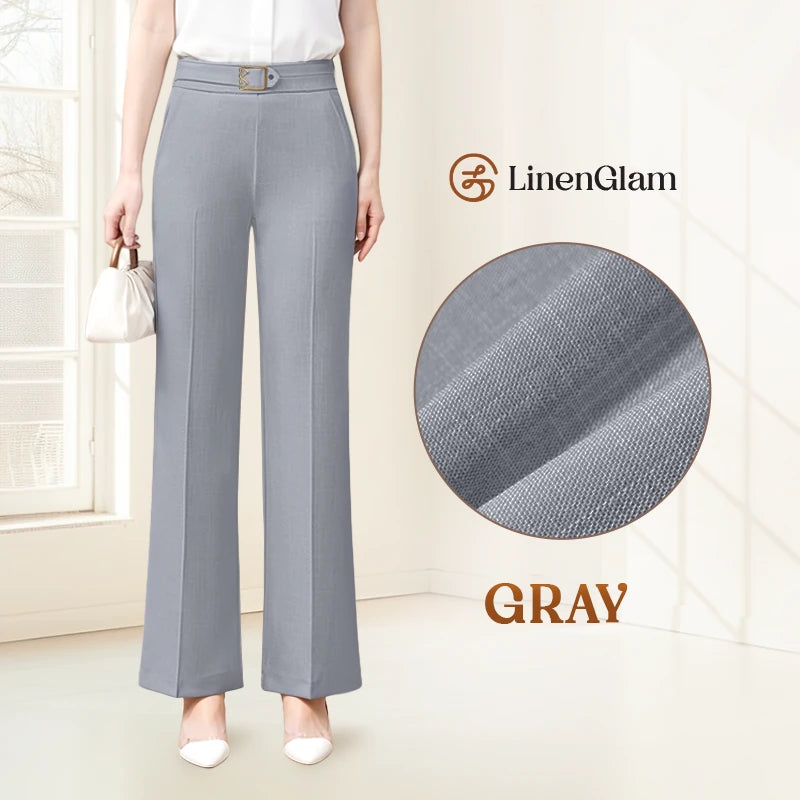 LinenGlam - Women's All-Season Wide Leg Linen Pants