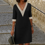 Elise – Chic V-Neck Midi Dress