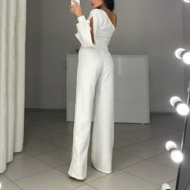 Ally™ One-Shoulder Flared Mini Romper