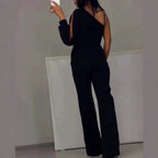 Ally™ One-Shoulder Flared Mini Romper