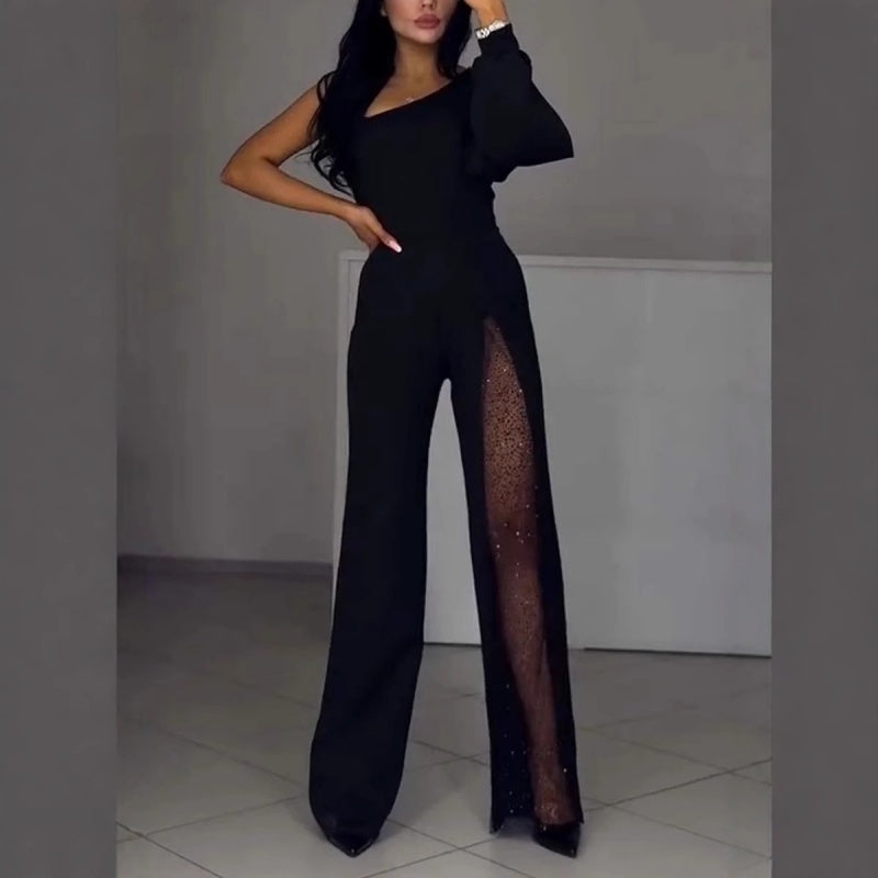 Ally™ One-Shoulder Flared Mini Romper