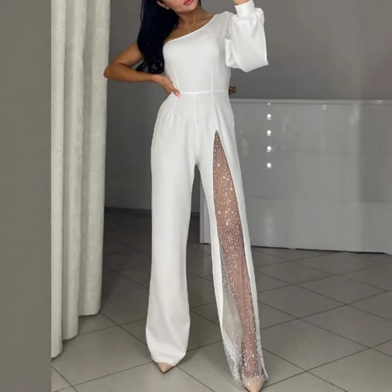 Ally™ One-Shoulder Flared Mini Romper