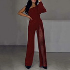 Ally™ One-Shoulder Flared Mini Romper