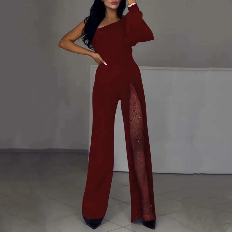 Ally™ One-Shoulder Flared Mini Romper