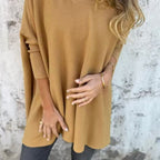 Soft V Neck Oversized Knit Top Relaxed Fit